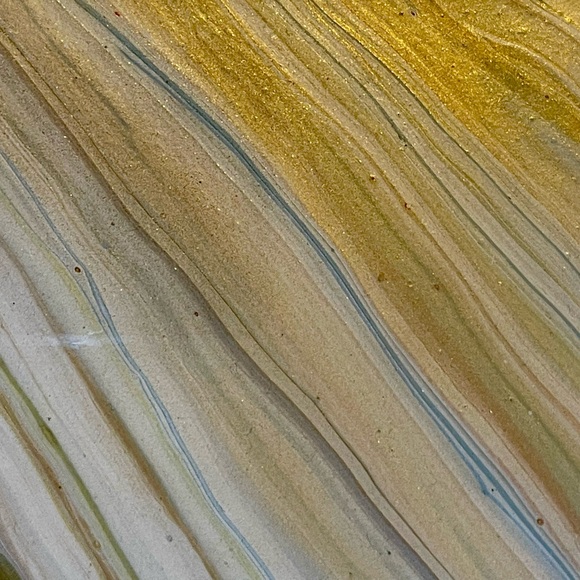 Original art 8x8” wooden panel paintings, acrylic pour with resin, soft pastels - Picture 11 of 13